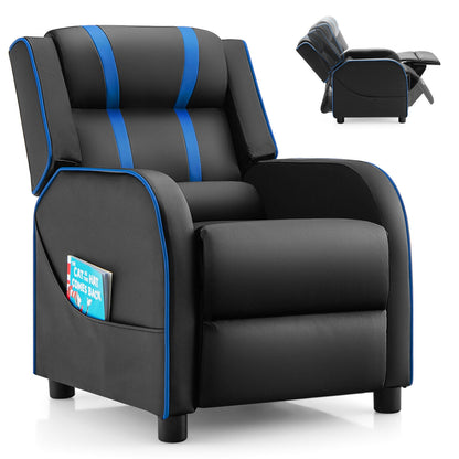Kids Recliner Chair, With Side Pockets And Footrest, Blue Kids Chairs & Seating at Gallery Canada