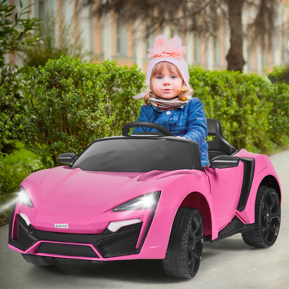 12V 2.4G RC Electric Vehicle With Lights, Pink Powered Ride On Toys at Gallery Canada