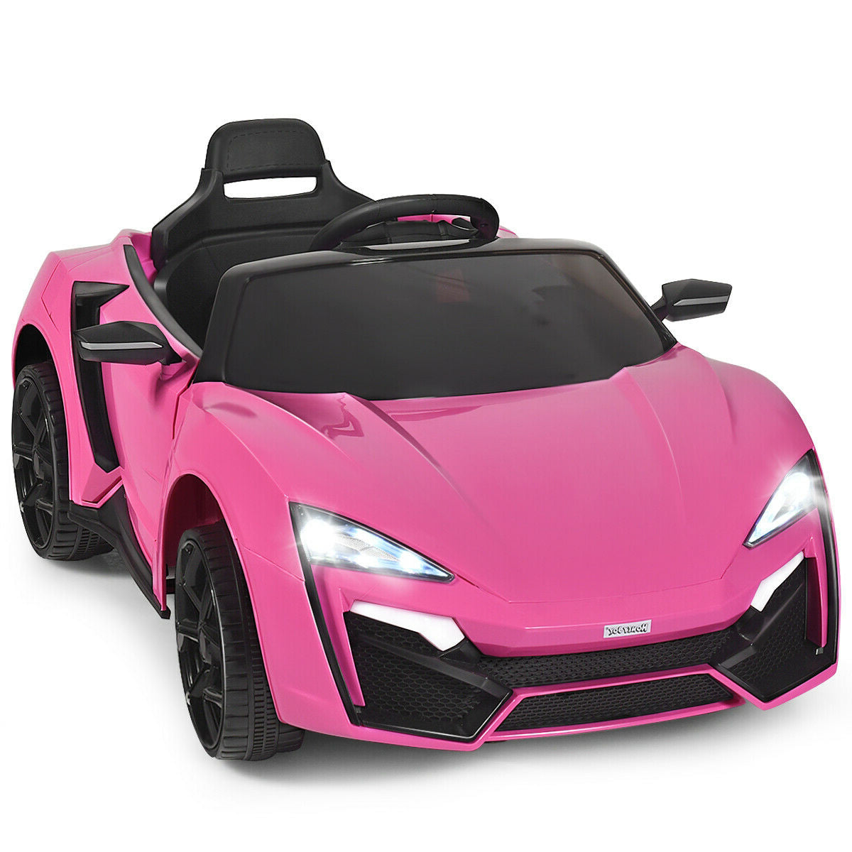12V 2.4G RC Electric Vehicle With Lights, Pink Powered Ride On Toys Pink at Gallery Canada