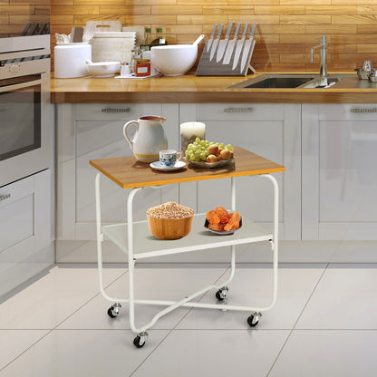 2-Tier End Table, Metal Shelf, Foldable Frame, Natural End & Side Tables at Gallery Canada