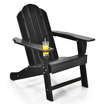 Outdoor Adirondack Chair With Built-In Cup Holder, Black Adirondack Chairs at Gallery Canada