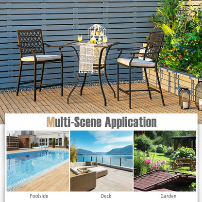 Patio Square Bar Table, Black Patio Bar Furniture at Gallery Canada