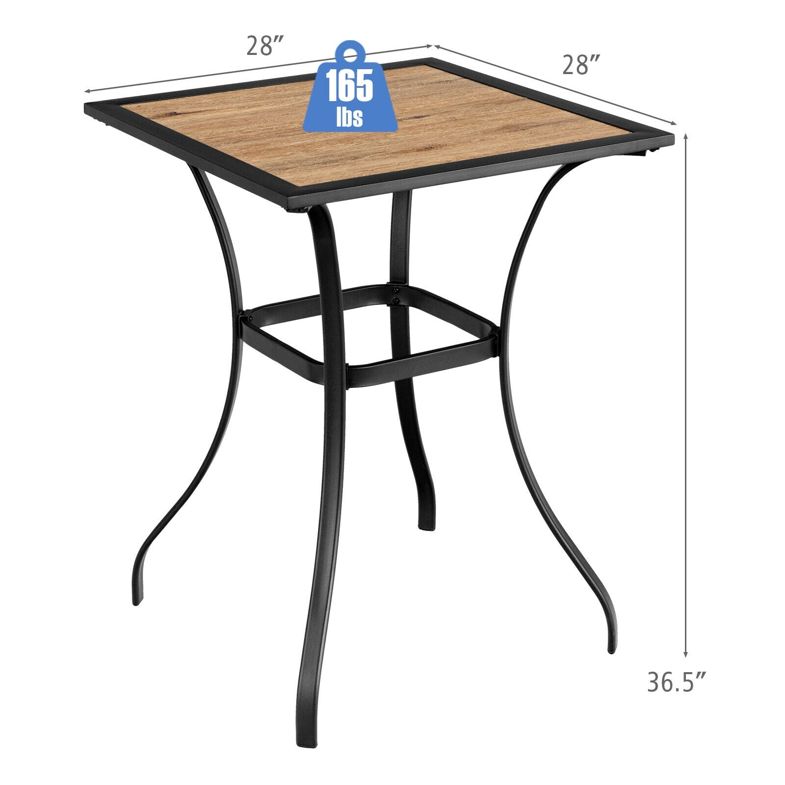 Patio Square Bar Table, Black Patio Bar Furniture at Gallery Canada