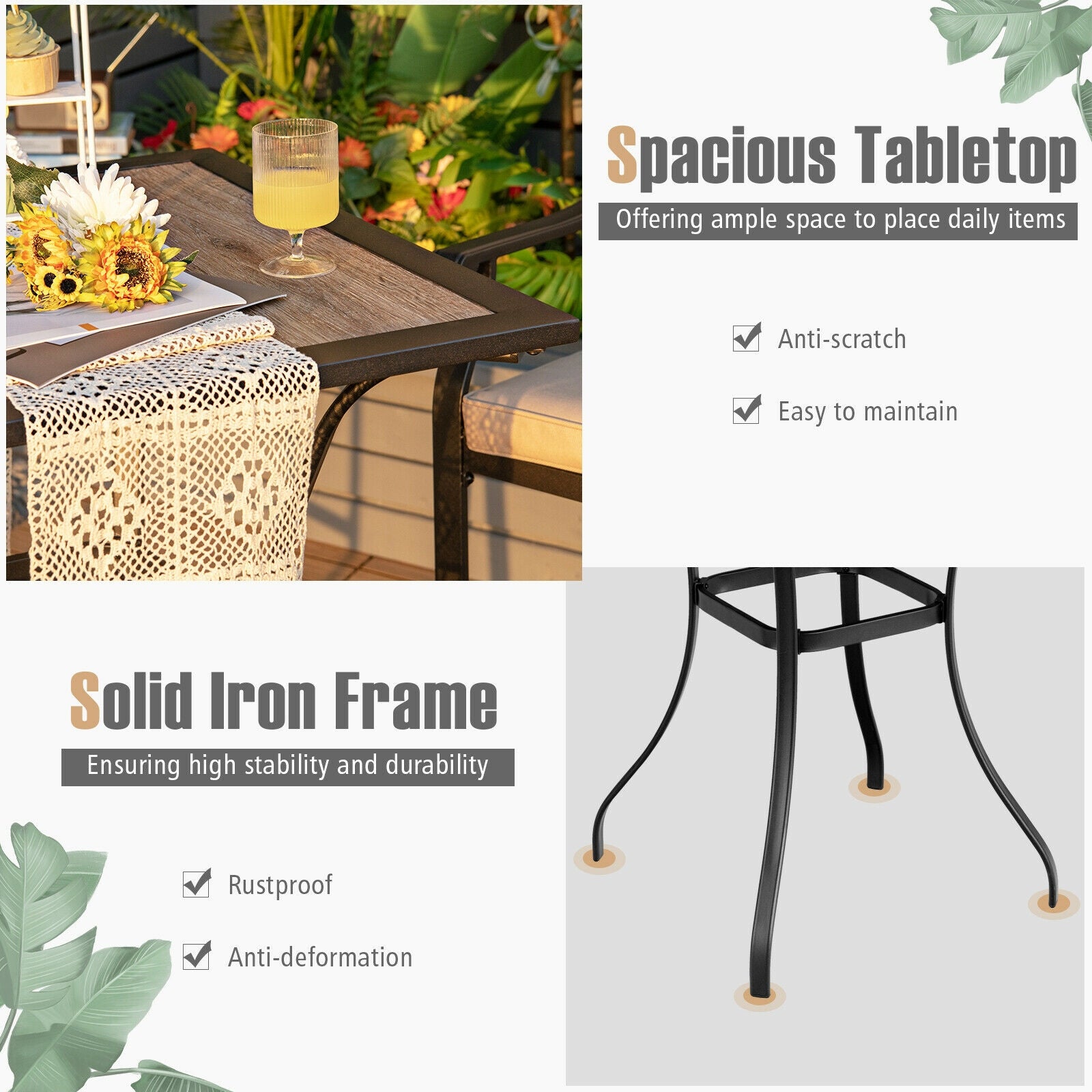 Patio Square Bar Table, Black Patio Bar Furniture at Gallery Canada