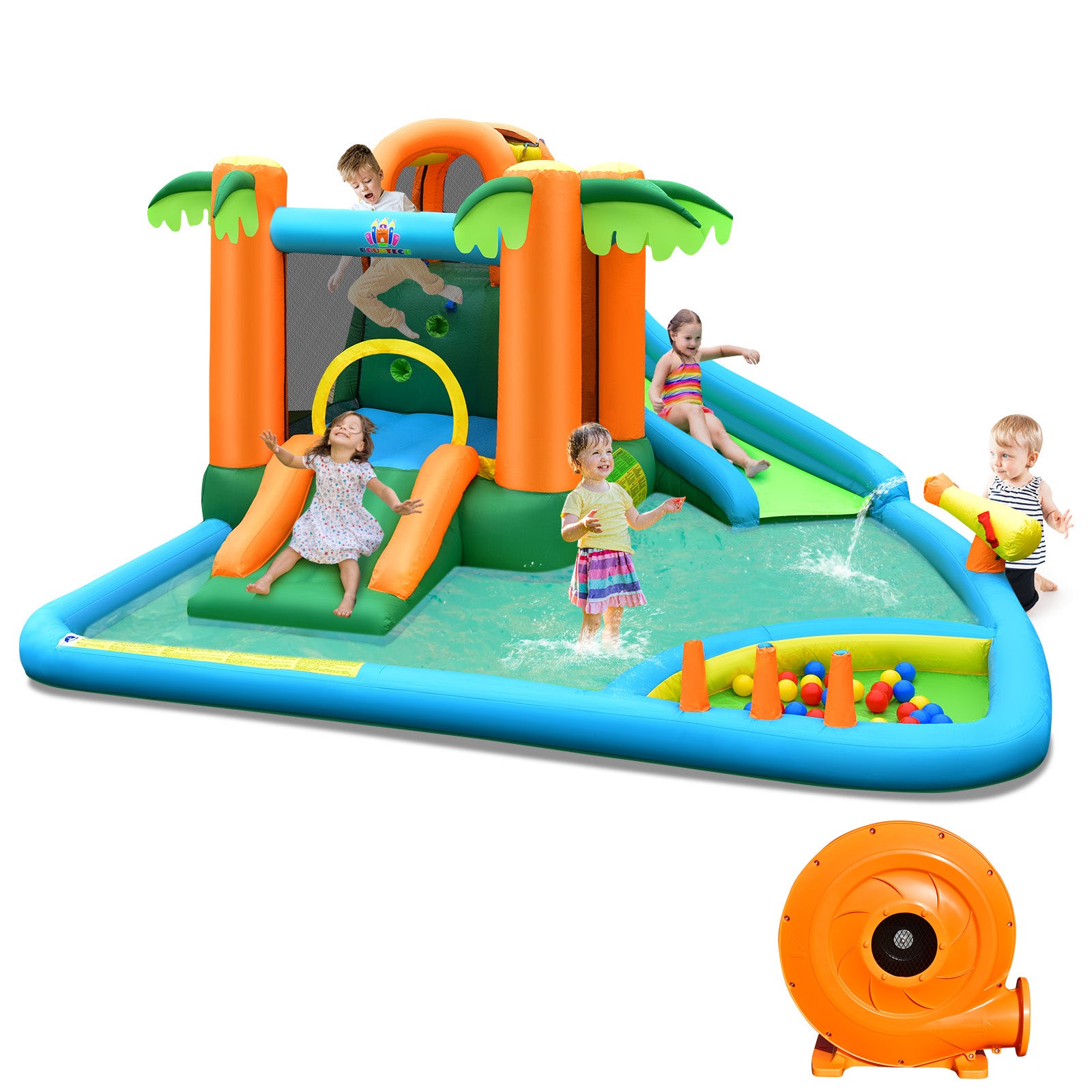 7-in-1 Inflatable Water Slide Park with 780W Blower Bounce House at Gallery Canada