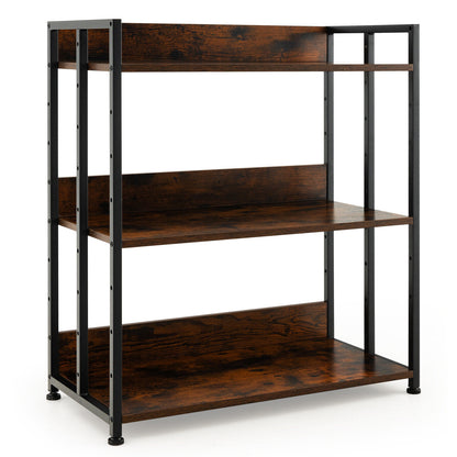 3-Tier Industrial Bookshelf, Adjustable Shelves, Brown Bookcases at Gallery Canada