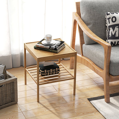 2 Tier Bamboo Nightstand, Natural, 2 Pieces Nightstands at Gallery Canada