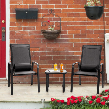 Patio Bistro Furniture Set, 3 Pieces, Adjustable Backrest, Black Patio Conversation Sets at Gallery Canada