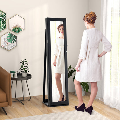 Standing Lockable Jewelry Organizer With Full-Length Mirror, Black Jewelry Armoires at Gallery Canada