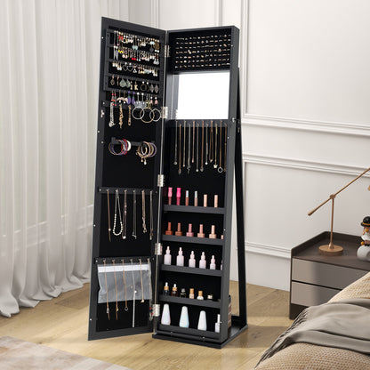 Standing Lockable Jewelry Organizer With Full-Length Mirror, Black Jewelry Armoires at Gallery Canada