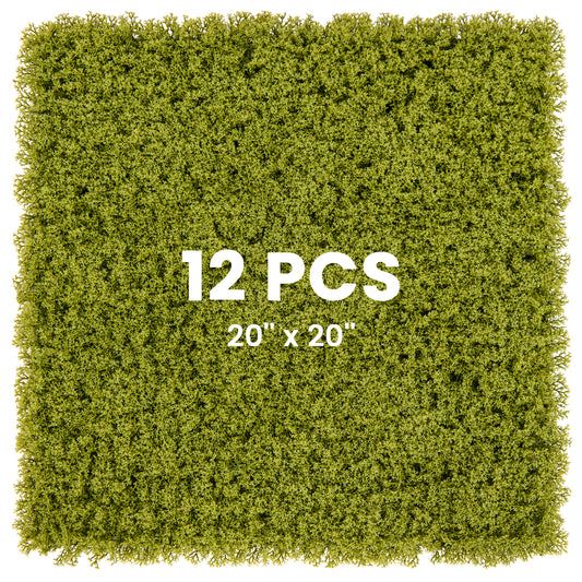 12 Pieces 20 x 20 Inches Artificial Grass Wall Panels, Light Green Faux Plants Light Green at Gallery Canada