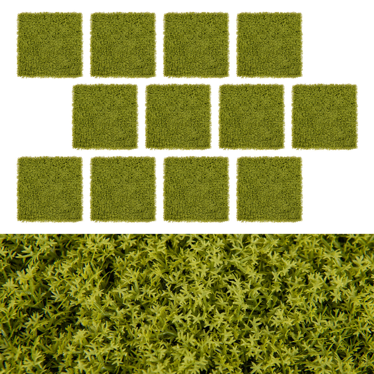 12 Pieces 20 x 20 Inches Artificial Grass Wall Panels, Light Green Faux Plants at Gallery Canada