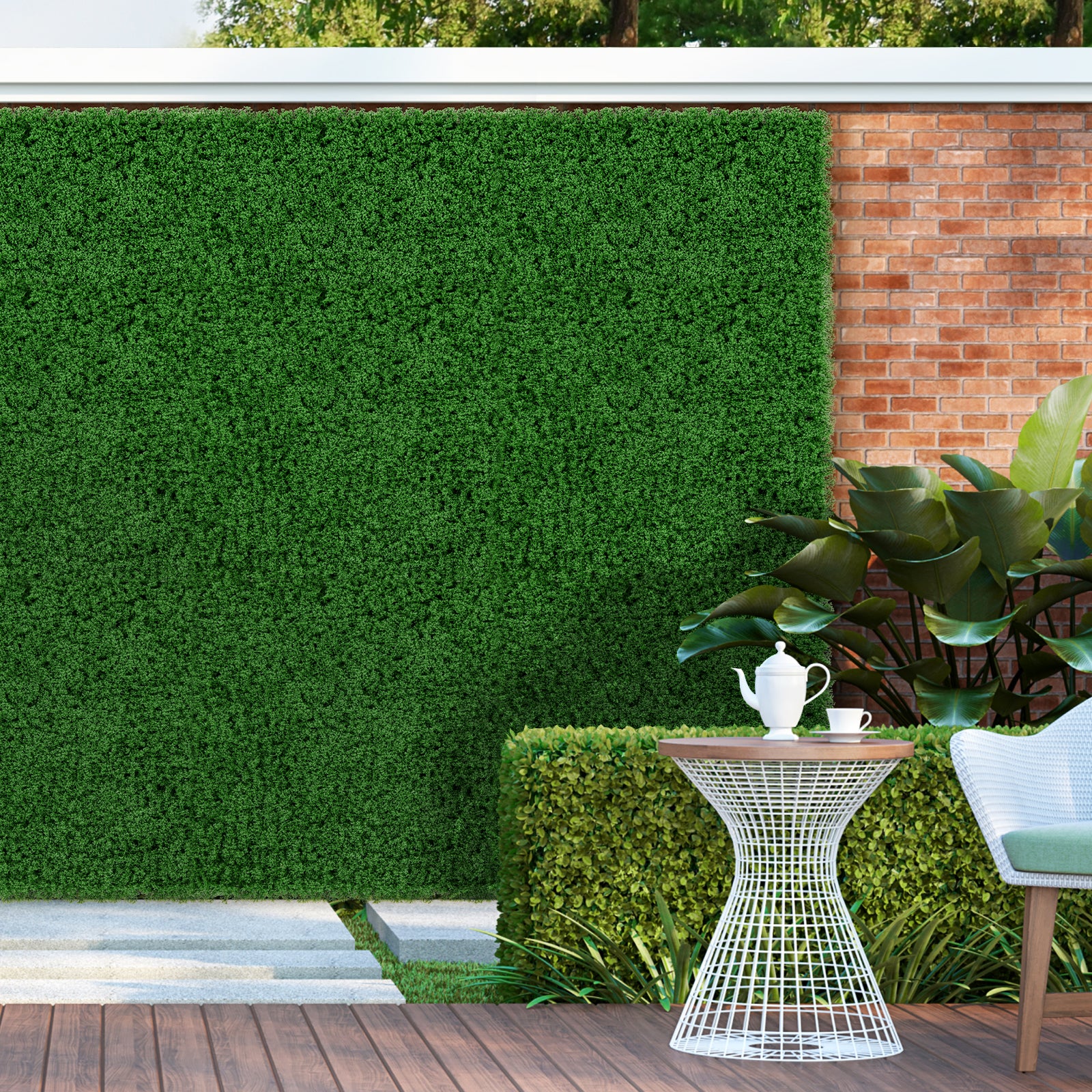 12 Artificial Grass Wall Panels, 20 x 20 Inches, Green Faux Plants at Gallery Canada