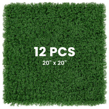 12 Artificial Grass Wall Panels, 20 x 20 Inches, Green Faux Plants at Gallery Canada