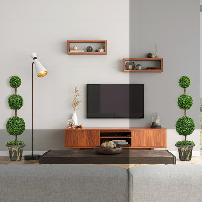 4 Feet Artificial Topiary Triple Ball Tree Plant, Green Faux Plants at Gallery Canada