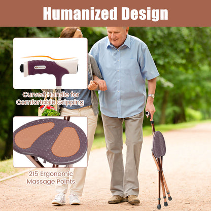 Adjustable Folding Cane Seat, Lightweight, Brown Walkers & Rollators at Gallery Canada