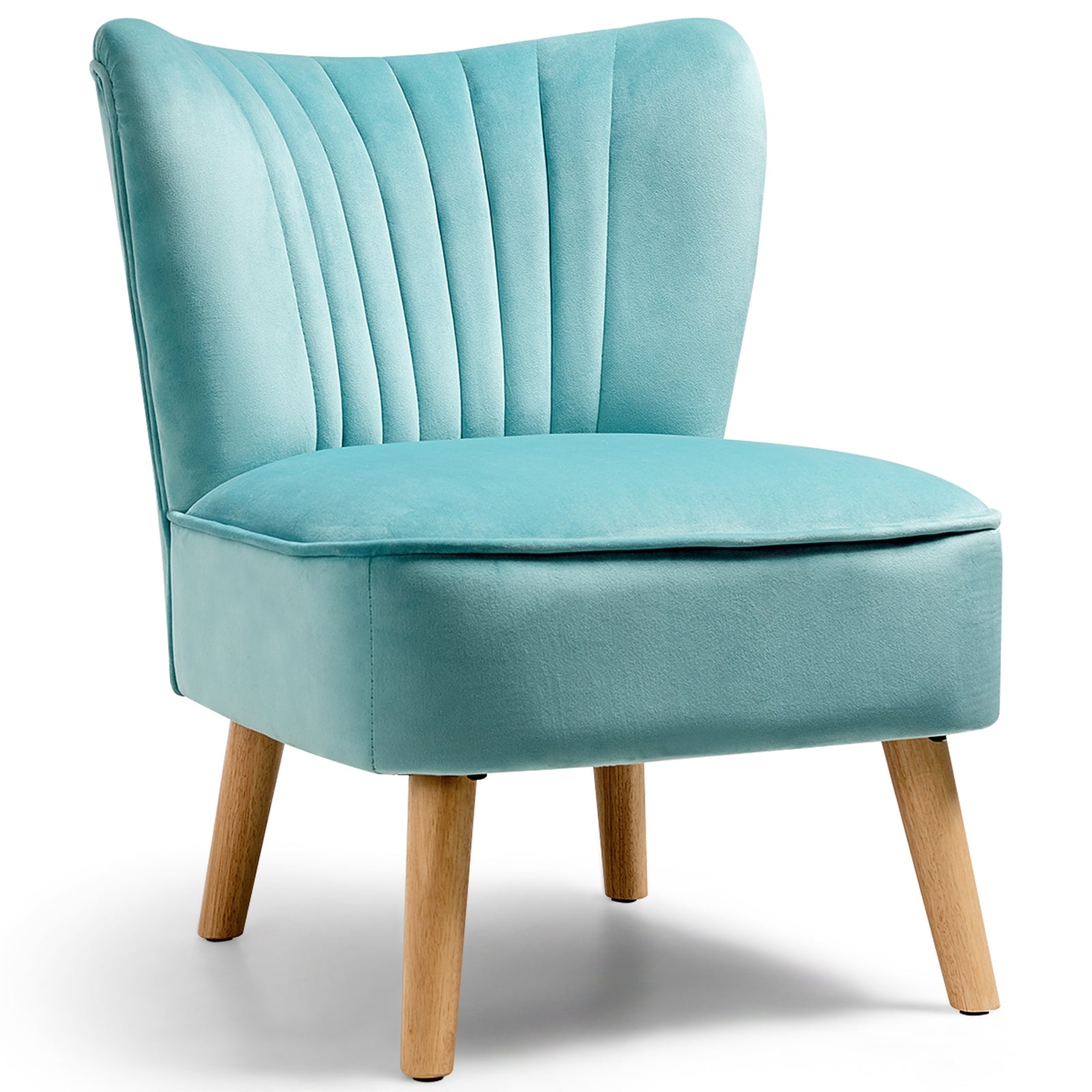 Modern Armless Velvet Accent Chair, Green Accent Chairs at Gallery Canada
