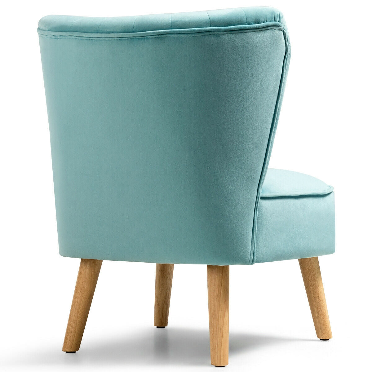 Modern Armless Velvet Accent Chair, Green Accent Chairs at Gallery Canada