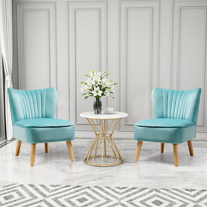 Modern Armless Velvet Accent Chair, Green Accent Chairs at Gallery Canada