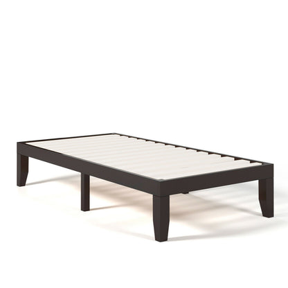 Twin Size 14 Inch Wooden Slats Bed Frame, Brown Simple Bed Frame Brown at Gallery Canada