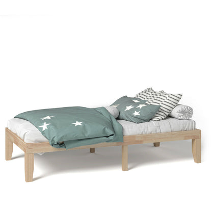 Twin Size 14 Inch Wooden Slats Mattress Frame, Natural Simple Bed Frame at Gallery Canada