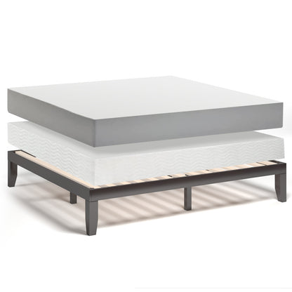 14 Inch King Size Wood Platform Bed Frame, Brown Simple Bed Frame at Gallery Canada