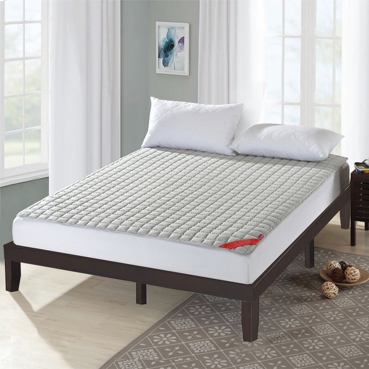 14 Inch King Size Wood Platform Bed Frame, Brown Simple Bed Frame at Gallery Canada