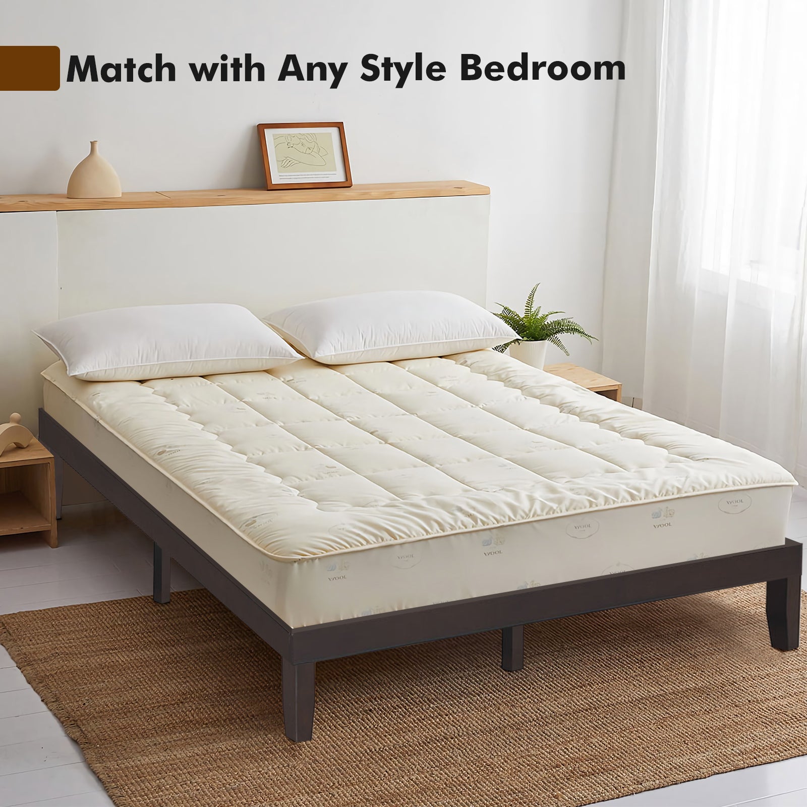 14 Inch King Size Wood Platform Bed Frame, Brown Simple Bed Frame at Gallery Canada