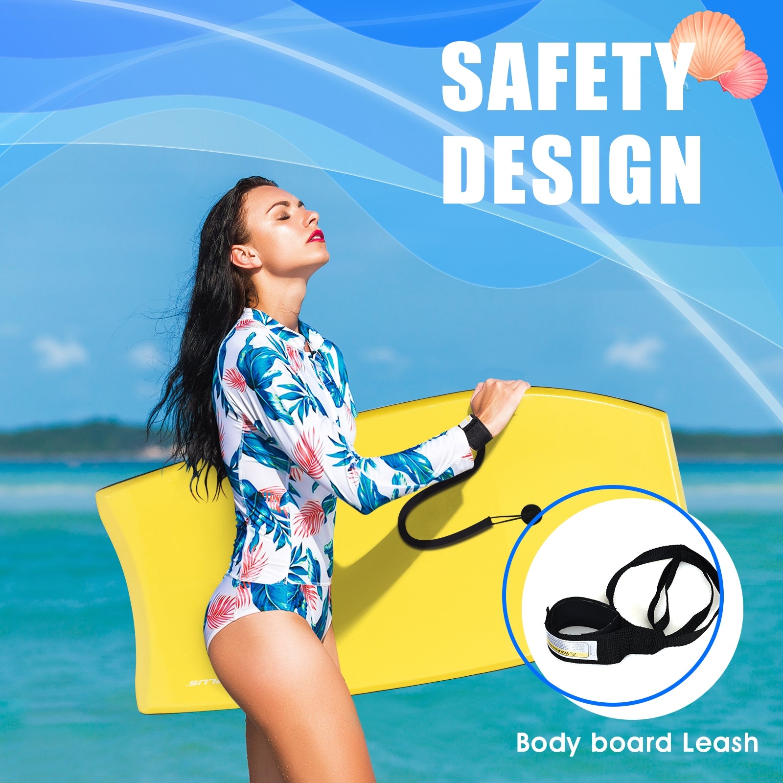 Lightweight Surfing Bodyboard, M, Yellow Surfing at Gallery Canada