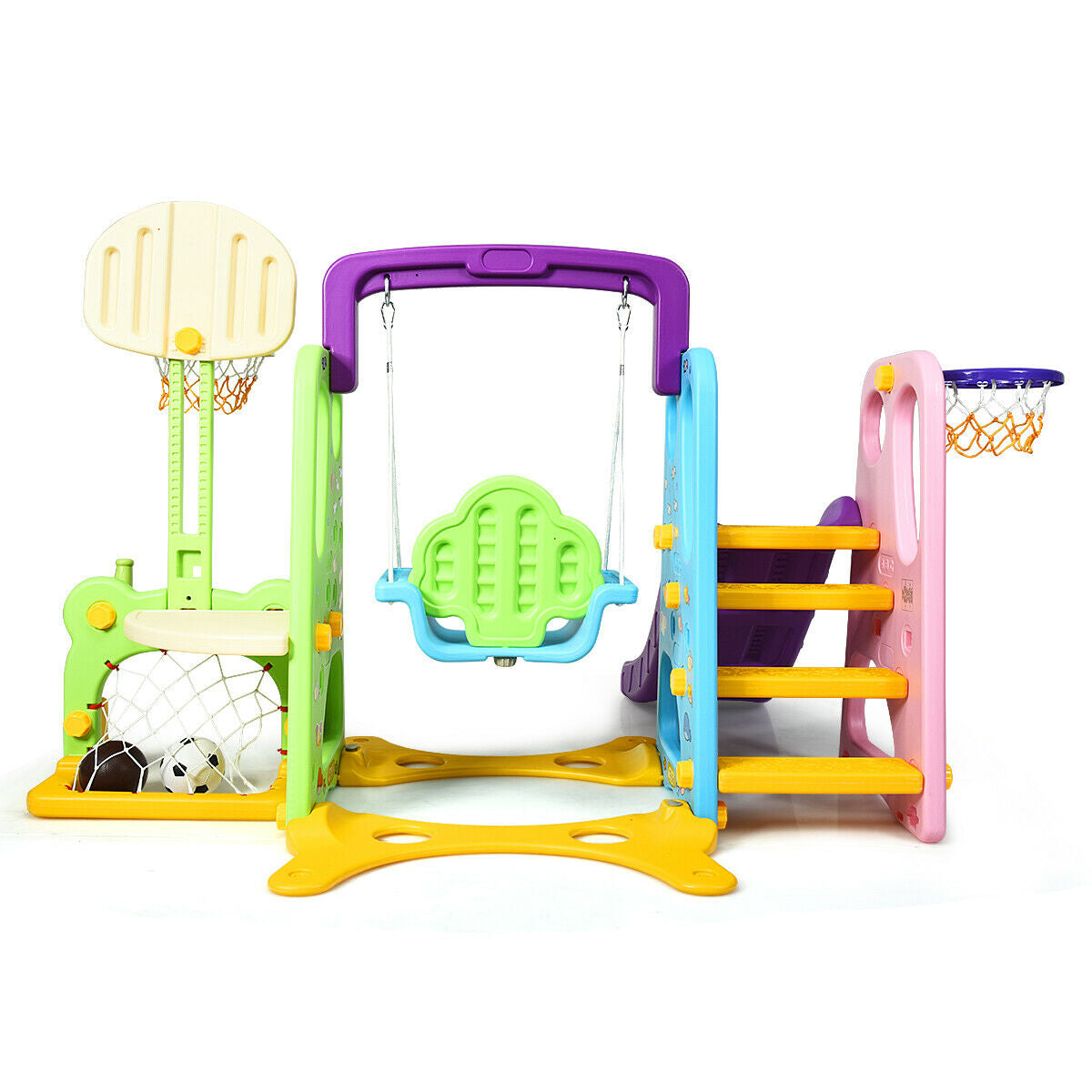 6-In-1 Climber Swing Basketball Hoop Football Gate, Multicolor Climbers & Slides at Gallery Canada