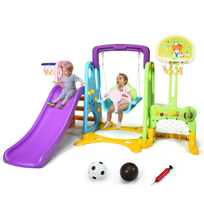 6-In-1 Climber Swing Basketball Hoop Football Gate, Multicolor Climbers & Slides at Gallery Canada