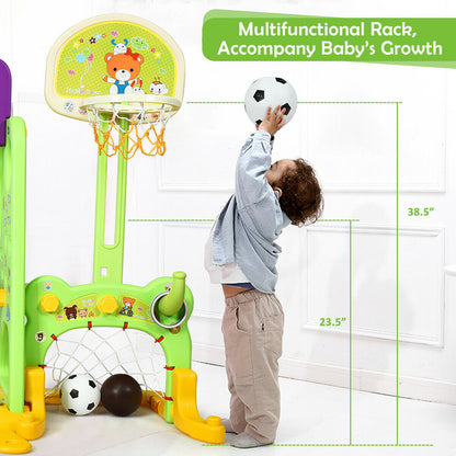 6-In-1 Climber Swing Basketball Hoop Football Gate, Multicolor Climbers & Slides at Gallery Canada