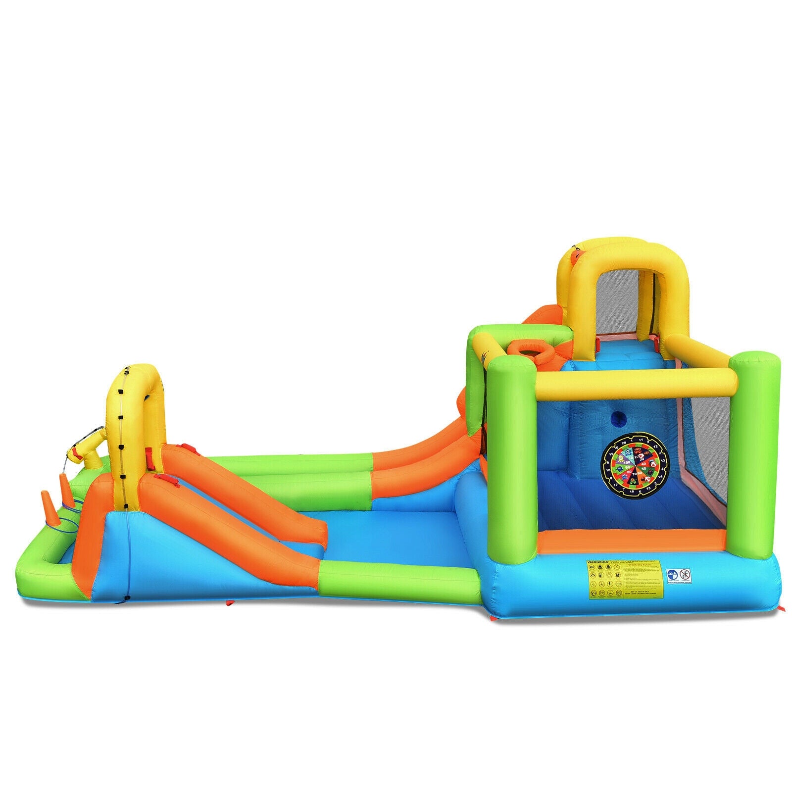 8-in-1 Inflatable Water Slide Bounce House, Splash Pool, 735W Blower Bounce House at Gallery Canada