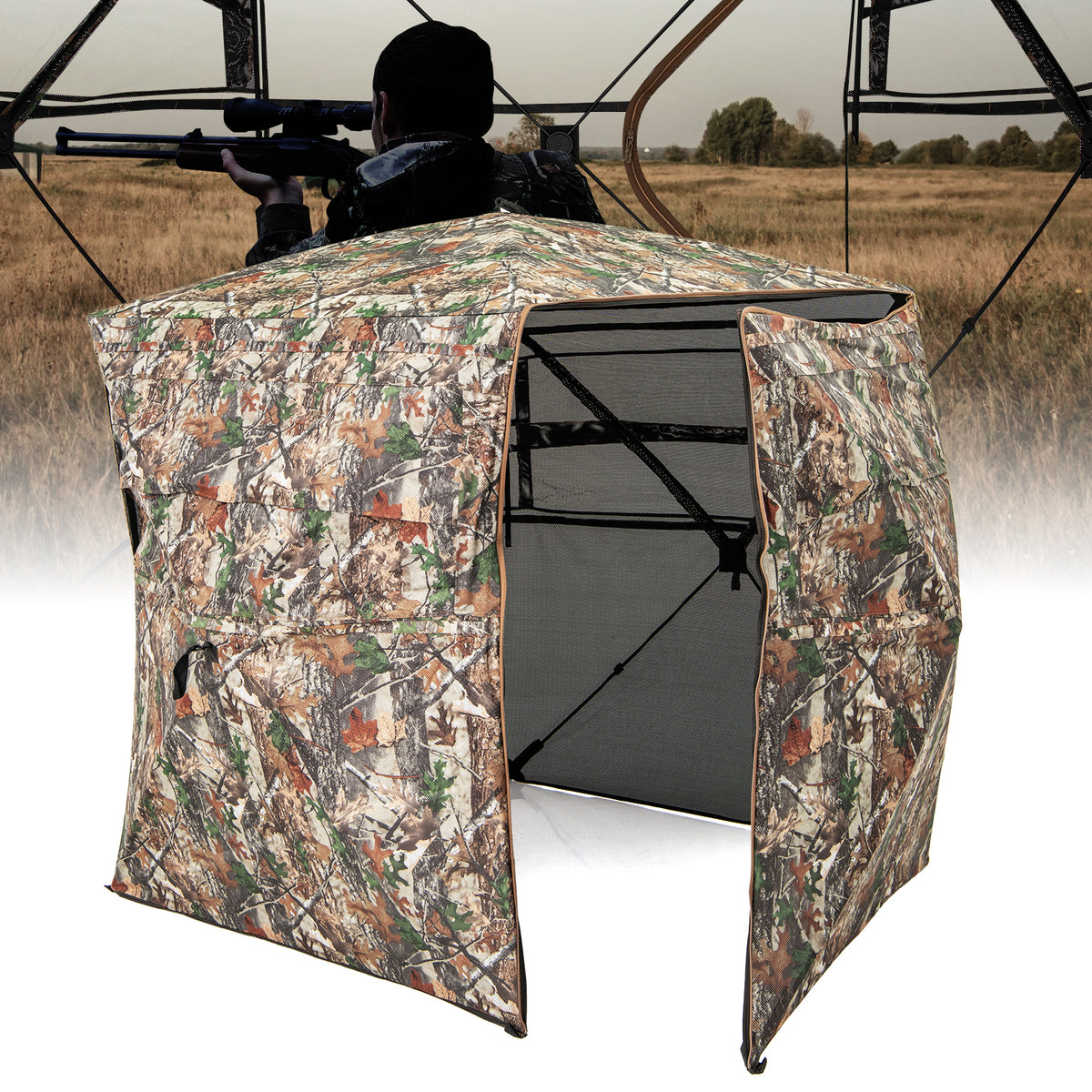 360° See Through Hunting Blind, Portable Carrying Bag, Camouflage Tents at Gallery Canada