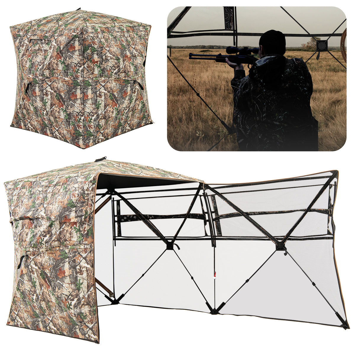 360° See Through Hunting Blind, Portable Carrying Bag, Camouflage Tents at Gallery Canada
