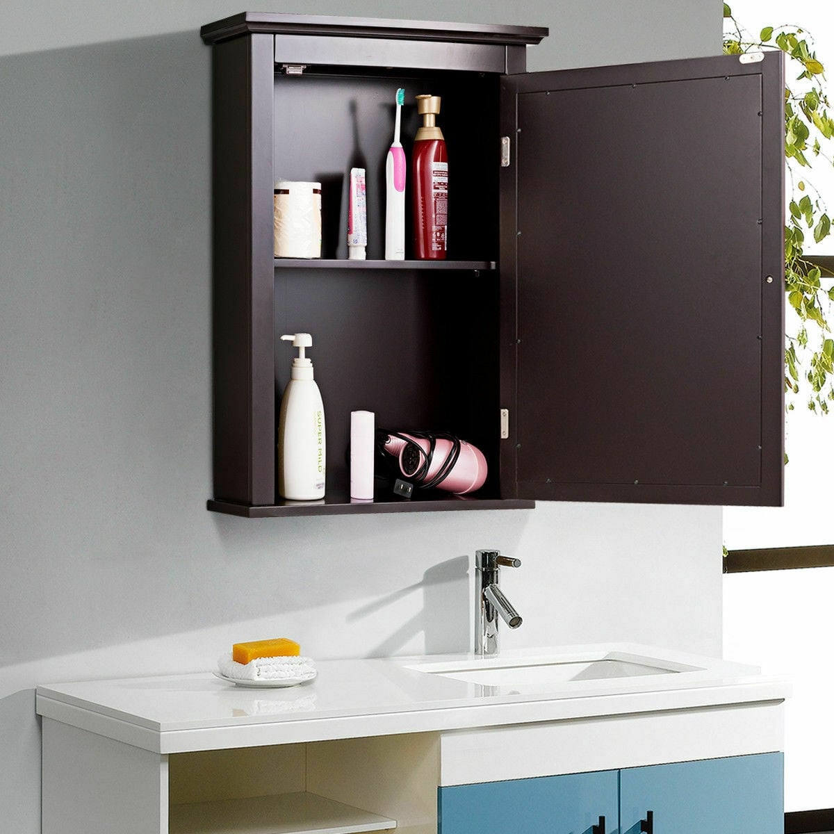 Wall Mounted Medicine Cabinet, Brown Wall Cabinets at Gallery Canada