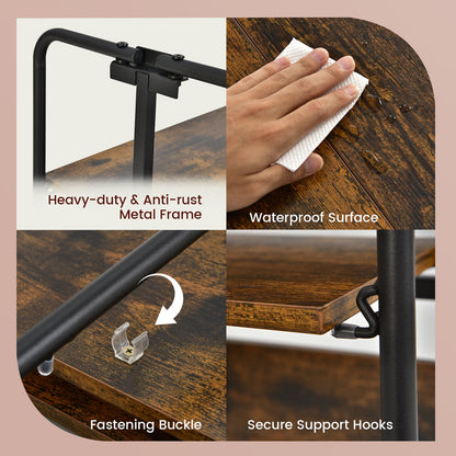 Foldable Rolling Cart, 4-Tier Storage Shelves For Kitchen Kitchen Islands & Carts at Gallery Canada