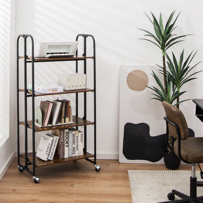 Foldable Rolling Cart, 4-Tier Storage Shelves For Kitchen Kitchen Islands & Carts at Gallery Canada
