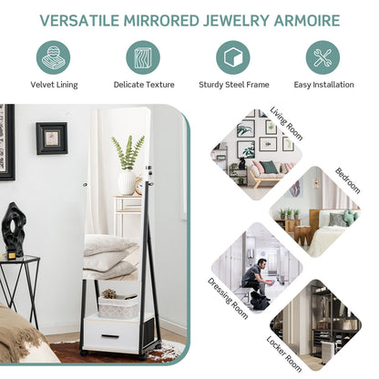 Jewelry Cabinet With Full-Length Mirror, White Jewelry Armoires at Gallery Canada