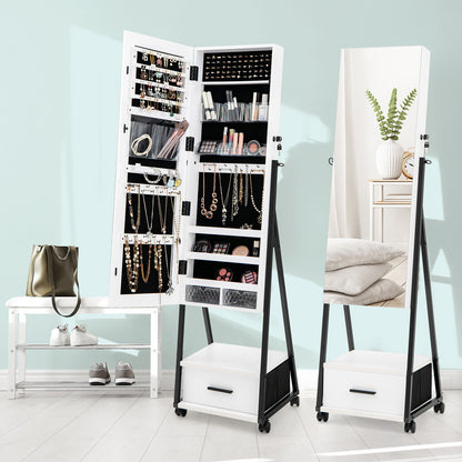 Jewelry Cabinet With Full-Length Mirror, White Jewelry Armoires at Gallery Canada