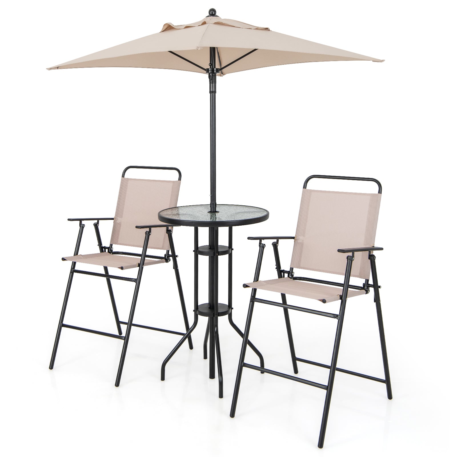4 Piece Outdoor Bar Set With Umbrella, Beige Patio Bar Furniture at Gallery Canada