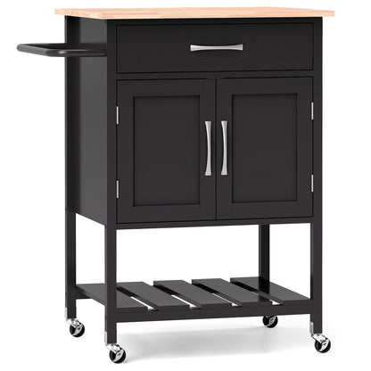Rolling Kitchen Island Cart With Drawer, Towel Rack, Black Kitchen Islands & Carts at Gallery Canada