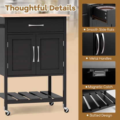 Rolling Kitchen Island Cart With Drawer, Towel Rack, Black Kitchen Islands & Carts at Gallery Canada