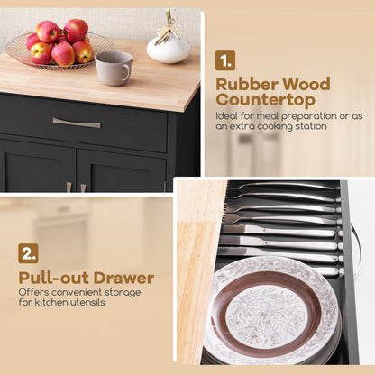 Rolling Kitchen Island Cart With Drawer, Towel Rack, Black Kitchen Islands & Carts at Gallery Canada
