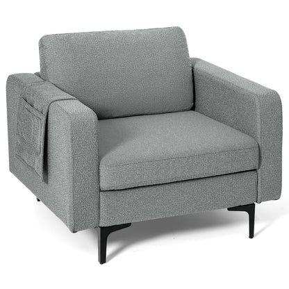 Convertible Sectional Sofa, 1-Seat, With Reversible Ottoman, Gray Accent Chairs at Gallery Canada