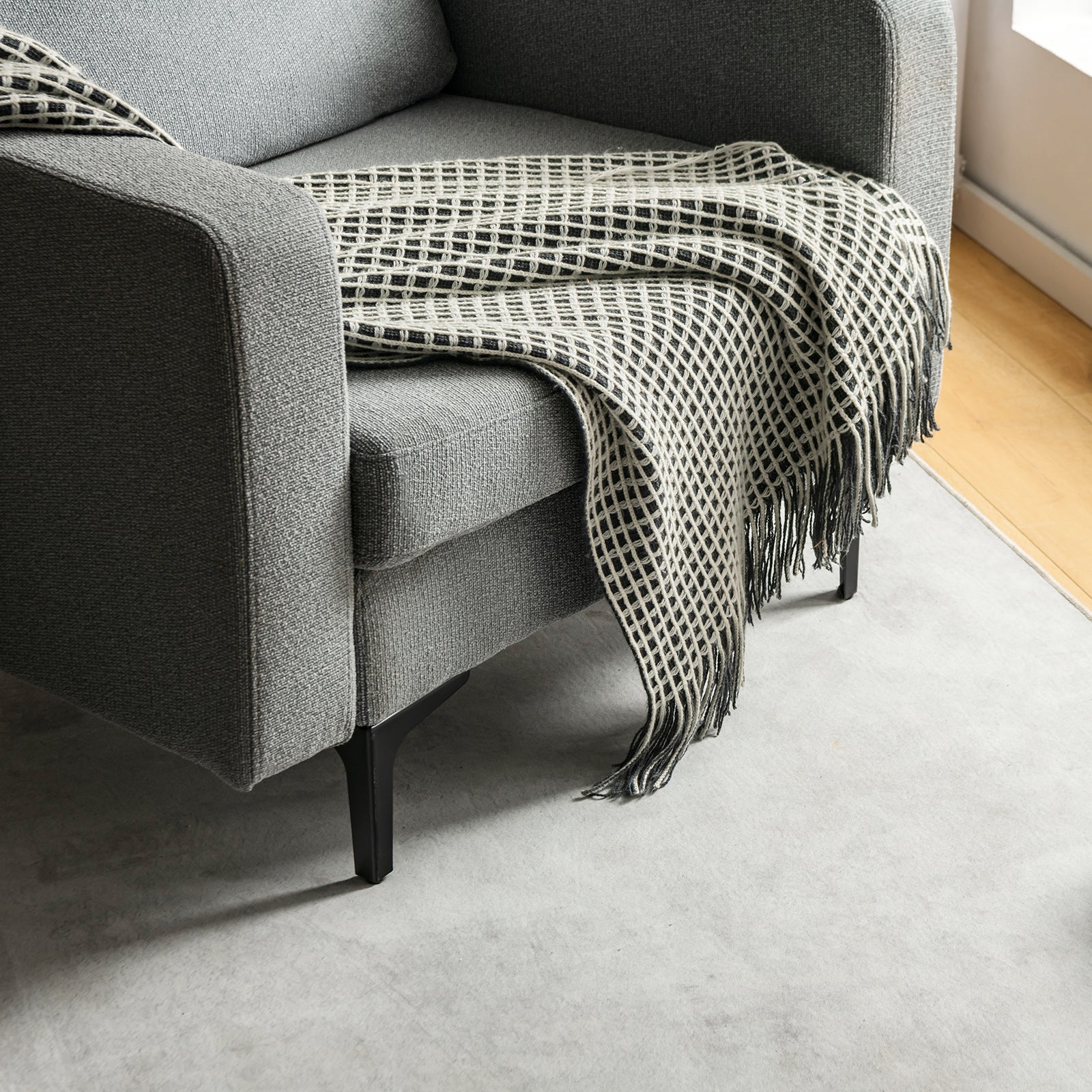 Convertible Sectional Sofa, 1-Seat, With Reversible Ottoman, Gray Accent Chairs at Gallery Canada