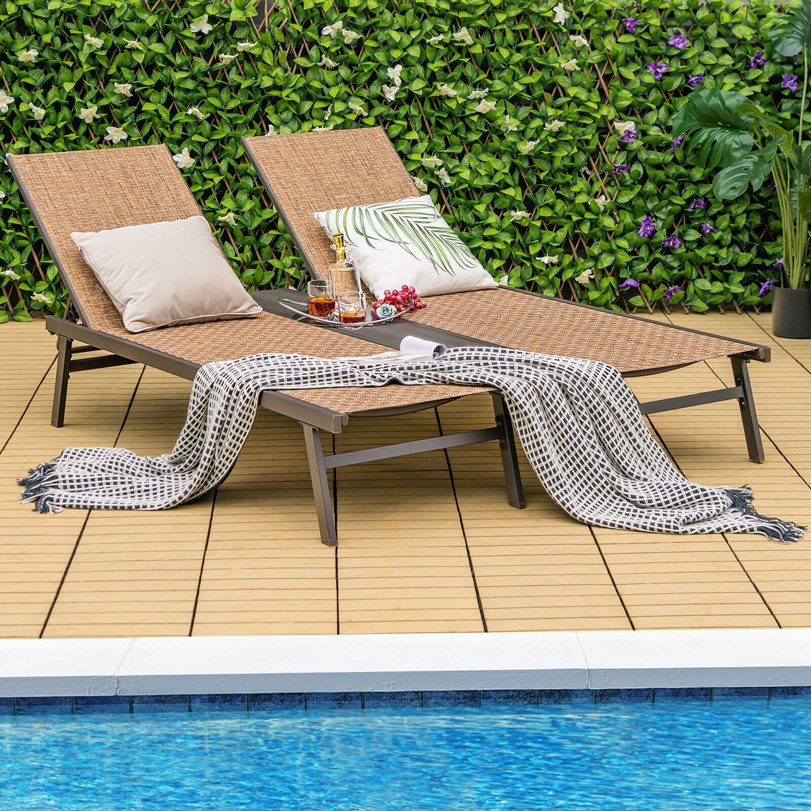 2-Person Patio Chaise Lounge, Brown Outdoor Chaise Lounges at Gallery Canada