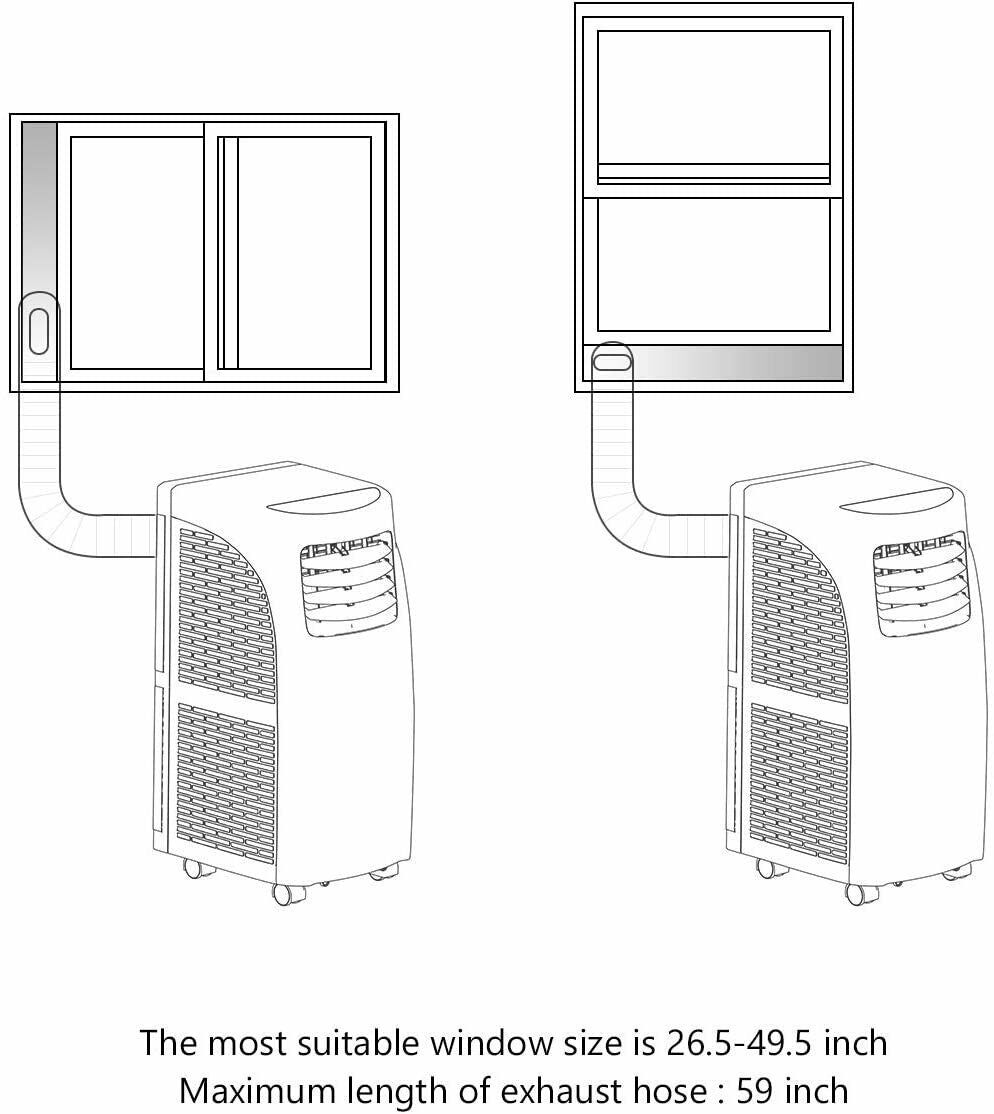 9000 BTU Portable Air Conditioner, Dehumidifier, Remote, Black, White Portable Air Conditioners at Gallery Canada
