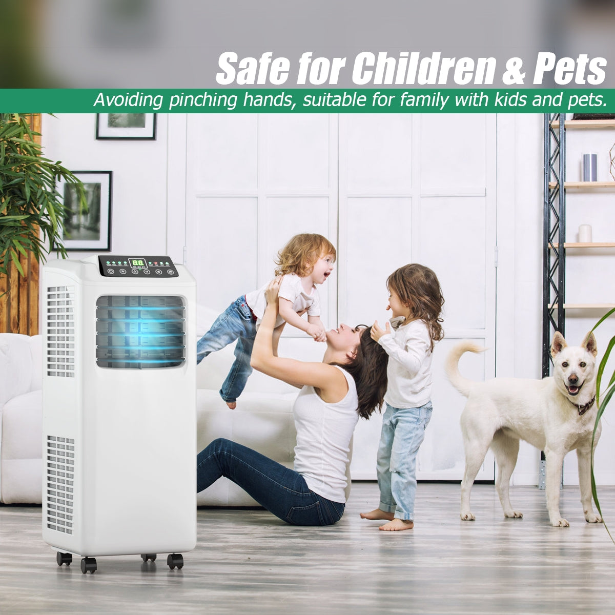 9000 BTU Portable Air Conditioner, Dehumidifier, Remote, Black, White Portable Air Conditioners at Gallery Canada