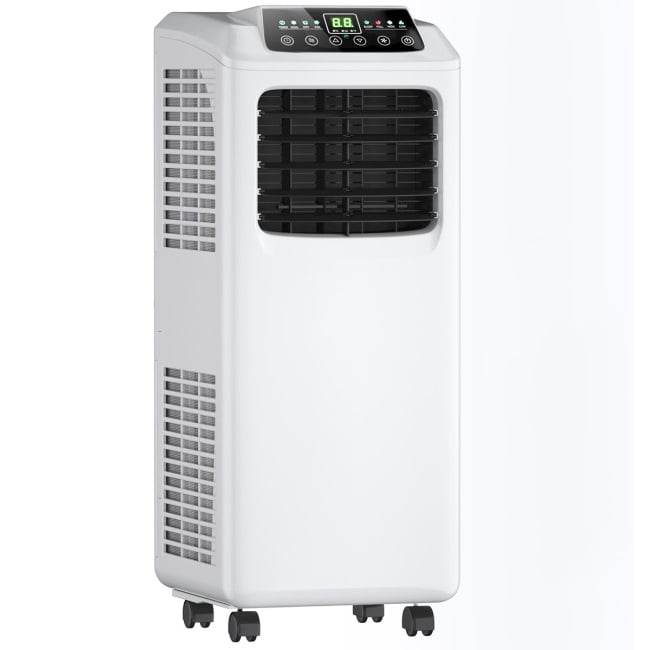 9000 BTU Portable Air Conditioner, Dehumidifier, Remote, Black, White Portable Air Conditioners Black & White at Gallery Canada
